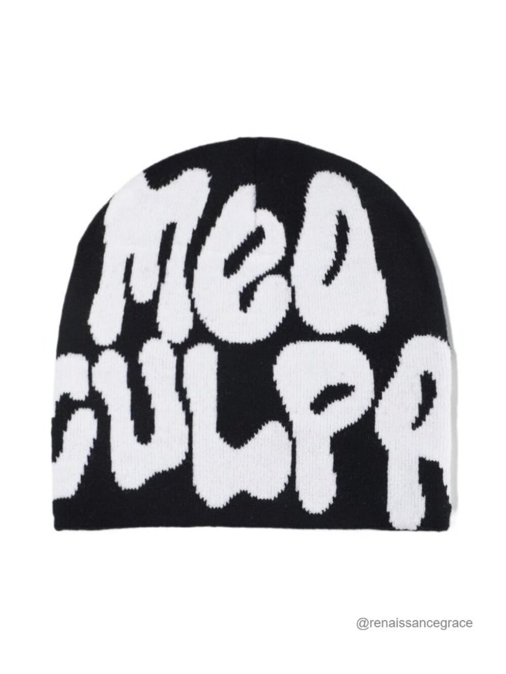 Unisex Y2K Knitted Hat Letter Print Winter Beanie Warm Outdoor Slouchy Pullover